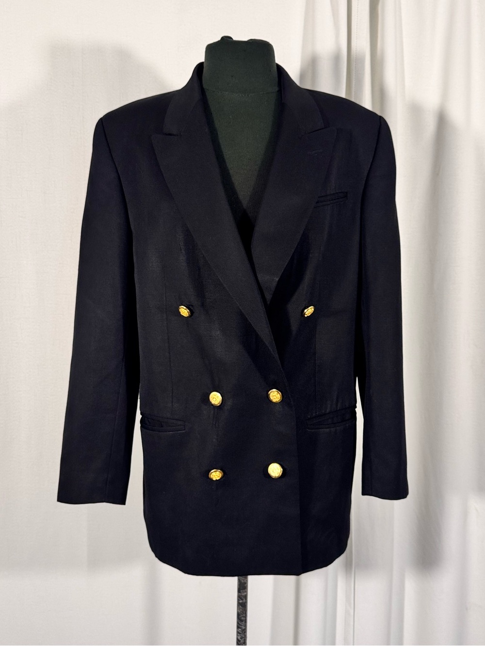Vintage Augustus Black Wool Blazer